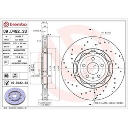 09.D482.33 BREMBO Bremsscheibe PRIME LINE - Dual Cast
