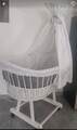 Alvi Stubenwagen Beistellbett Babybett mit Ausstattung Himmel Nestchen