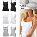 Damen Tanktops Camisole mit integriertem gepolstertem BH Westen Cami Weste Tank