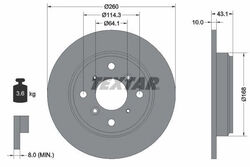 2x Textar 92114300 Bremsscheibe für HONDA ACCORD PRELUDE CB BB Bremsscheiben