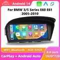 8,8" CarPlay 4+64GB GPS Navi BT Android 14 Autoradio für BMW E60 E61 E90 E91 CCC