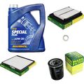 MANN-FILTER Inspektionspaket MANNOL 5 L 10W-30 Special Plus für Hyundai i10 1.1