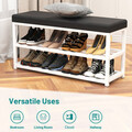 Schuhregal mit 2 Ebenen Schuhschrank Schuhständer Schuhablage Schuhbank Sitzbank