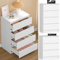 Kommode mit 4 Schubladen Sideboard Schrank Anrichte Highboard 96cm weiß holz