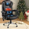 Bürostuhl Chefsessel Ergonomischer Schreibtischstuhl Drehstuhl Massage & Wärme