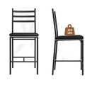 2er Set Barhocker Barstühle Küchenstühle mit Metall Rückenlehne Stahlgestell 