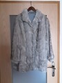 Damen Nerzpfötchen Echt Pelz Jacke Silbergrau Gr. 44/46 Zustand Top