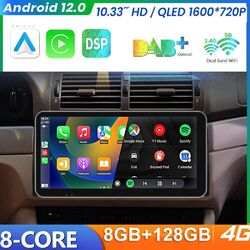 10,33" QLED Android 12.0 Auto Autoradio 128GB GPS Navi USB WiFi DAB+ für BMW E39