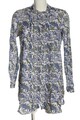 ZARA Langarm-Bluse Damen Gr. DE 36 weiß-blau-grün Elegant