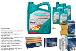 BOSCH Inspektionspaket 9L ADDINOL 0540 SUPER LIGHT 5W-40 für Mercedes SL R129