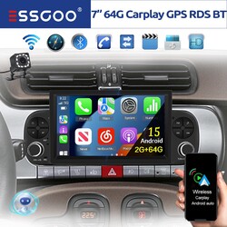 Android 15 Autoradio Apple Carplay GPS 2+64G RDS Kamera für Fiat Panda 2013-2020