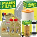 MANN INSPEKTIONSPAKET+CASTROL 5W-30 ÖL passend für AUDI A6 C7 4G 3.0 TDI 2014-18