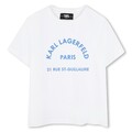 KARL LAGERFELD KIDS T-Shirt weiß mit blauem Print und Logodetails