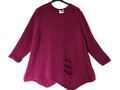 MOONSHINE new! Kuschel Long Pullover Pulli Teddy 48-50-52-54 cut outs burgunder