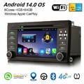 Android 14 DAB+ BT5.0 WiFi 8-Kern Navi CarPlay 64GB Autoradio 4G Porsche Cayenne