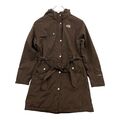 The North Face Jacke Parka Mantel Damen M Braun Kapuze Gürtelschleife Polyester