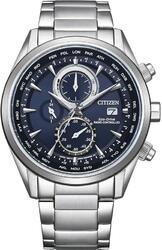 Citizen AT8260-85L Eco-Drive Armbanduhr Chronograph Funk Solar 43mm Silber
