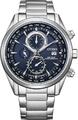 Citizen AT8260-85L Eco-Drive Armbanduhr Chronograph Funk Solar 43mm Silber