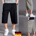 Herren 3/4 Bermuda Cargo Capri-Hose kurze Hose knielang Herren-Shorts Gr L-6XL