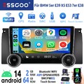 Android 14 Autoradio Apple Carplay DAB+ Für BMW 5er E39 X5 E53 E38 GPS Kam 2+64G