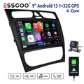 9" Autoradio Carplay 1+32G Android 13 Für Benz C-Klasse W203 GPS NAVI KAM SWC BT