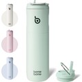 BOTTLE BOTTLE Isolierte Edelstahl Trinkflasche 750 ml mit Strohhalm, Deckel &...