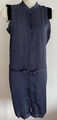 VANESSA BRUNO Hemdblusenkleid dunkelblau Samtpolster Gürtel Minimal Art GR 10 M