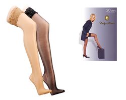 Halterlose Strümpfe mit ECHTER Spitze Nylons Damenstrümpfe 15 DEN selbsthaltend