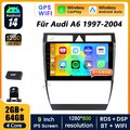 für Audi A6 2 S6 RS6 Android 14 Autoradio Carplay GPS Navi DAB+ Kam WiFi RDS DSP