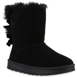 Damen Warm Gefütterte Winter Boots Stiefeletten Kunstfell Schuhe 839832