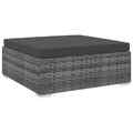 Modular-Fußhocker 1 Stk. + Auflagen Poly Rattan Grau