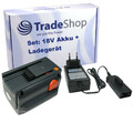 2in1 Set: Li-Ion Akku 18V 3000mAh + Ladegerät für Gardena EasyCut 50-Li 8873