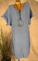 Strick Tunika Loose Fit  Italy Kleid Long Pullover BLAU 38 - 44