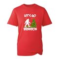 Let's Go Brandon Weihnachten T-Shirt lustige Neuheit Weihnachtsmann Hut frohe Weihnachten Unisex Top