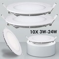 10x LED Panel Einbaustrahler Einbau Leuchte Spot Deckenleuchte Rund flach slim