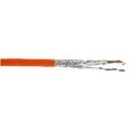 InLine® Verlegekabel Cat.7a, S/FTP (PiMF) 4x2x0,58 AWG23, orange, 100m