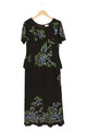 Peter Hahn Blusenkleid Seide Gr. 40 Schwarz Blumenmuster Elegant Midikleid