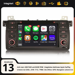 Android 13 DAB+ Autoradio 8-Kern 4GB+64GB GPS Navi BMW 3er E46 M3 Rover 75 MG ZT