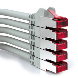 5x 1m CAT6 Patchkabel Netzwerkkabel Ethernet LAN DSL Netzwerk Kabel Grau