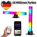 2x RGB Smart LED Lightbar TV Hintergrundbeleuchtung Gaming Lampe Sync mit Musik