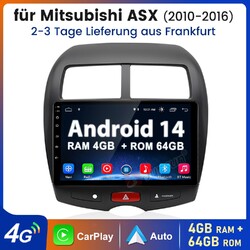 10" Android 14 Für Mitsubishi ASX 2010-2016 Autoradio GPS Navi 4+64G Carplay DAB