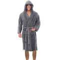 BADEMANTEL HERREN+DAMEN UNISEX KAPUZE MIKROFASER GRAU GR. S  (SEK-40-1466