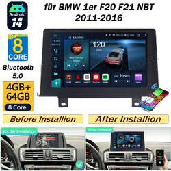 9" 4+64G Android 14 Autoradio CarPlay GPS Navi Für BMW 1er F20 F21 NBT 2011-2016