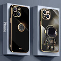Plating Hülle für iPhone 16 15 14 12 13 Pro Max 11 XS 8 Handy Schutz Ring Tasche