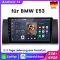 2+64G Android 14 Für BMW 5er E39 X5 E53 7er E38 9"Carplay Autoradio GPS NAVI SWC