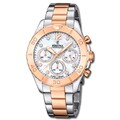 Festina Damen Armbanduhr Boyfriend Quarz Edelstahl silber rosé UF20605/1