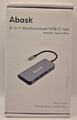Abask 8in1 USB C Hub Adapter HDMI LAN SD USB 3.0 Type-C Dockingstation Grau