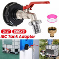 IBC mit Auslaufhahn 3/4" S60x6 Adapter Kappe Zubehör Tank Container Wasserhahn