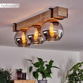 Vintage Decken Lampe Wohn Schlaf Zimmer Leuchte Holz Flur Strahler Glas Chrom