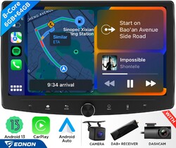 DAB+ 10.1 Zoll Android 13 8Kern 6+64 Autoradio 2 DIN mit GPS Navi RDS DSP 4G LTE